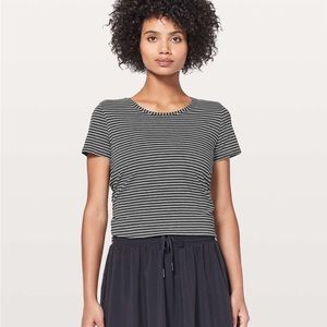 Lululemon Love Crew III Modern Stripe Heathered Black White 4